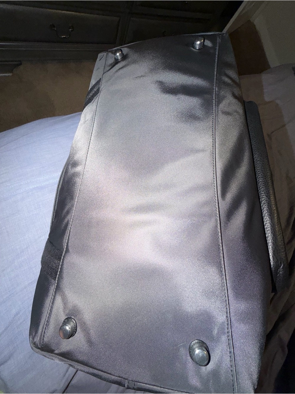 Coach Black Nylon & Leather Travel Duffel with Silver Hardware - Picture 4 of 9